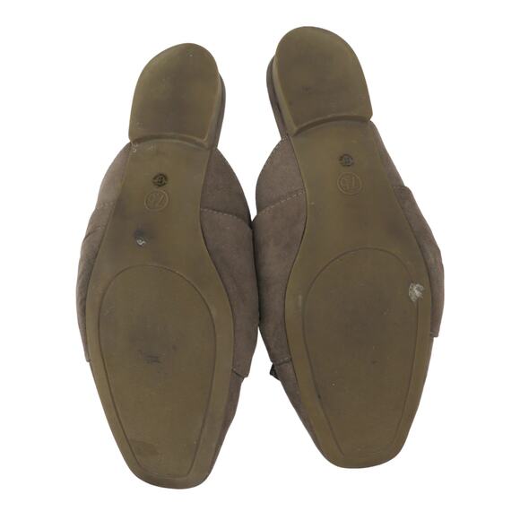 ANA Taupe Suede Ballet Flats 7.5 Classic Slip on Chic Minimalist - Picture 6 of 8